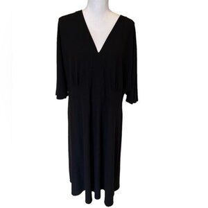 Avenue Maxi Dress Dolman Sleeves Plus Size 22 24 Soft by Avenue Washable Black